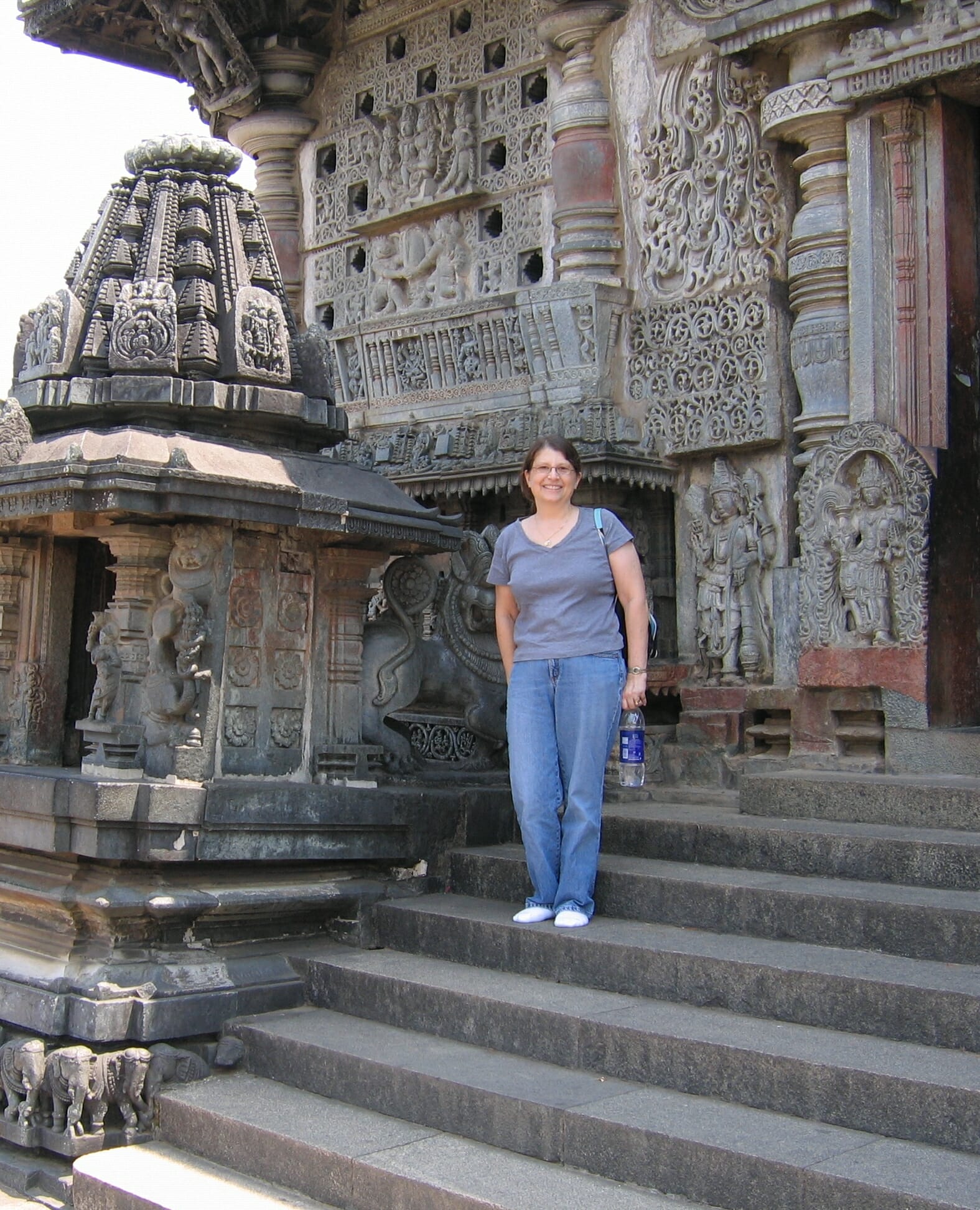 Sandra Bornstein at Belur in India
