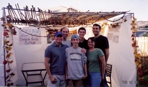 Bornstein Family at entry to sukkah 2002