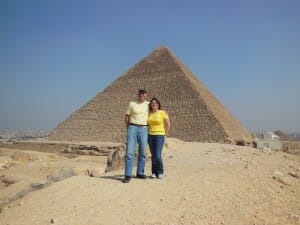 Sandra and Ira Bornstein at the Egyptian Pyramids