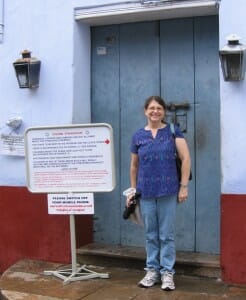 Sandra Bornstein at Paradesi Synagogue in Cochin, India 2010
