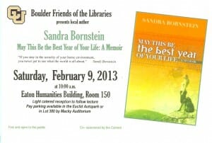 CU Friends of Library Invitation- Sandra Bornstein