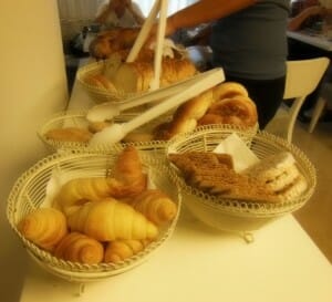 Selection of breads on buffet at Harmony Hotel