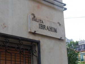 Street sign in Jewish Quarter in Taromina