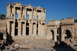 The Celsus Library- 9 steps lead to vestibule.