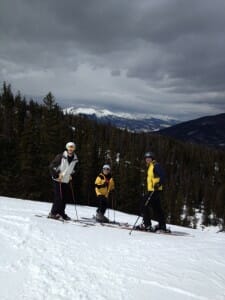 Sandy, Ira, and Jordan Bornstein skiing Wild Irishman Run April 2013