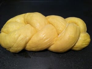 Braided Challah Dough With Egg Wash
