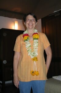 Sandra Bornstein stepping outside her comfort zone at Shreyas Retreat in India