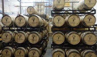 Whiskey Barrels Aging at Hamilton Distillers in Tucson, Arizona