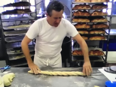 Uri Scheft twisting challah dough