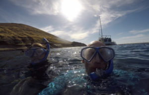 Sandy and Ira Snorkeling near Ni'ihau in Hawaiian Islands