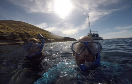 Sandy and Ira Snorkeling near Ni'ihau in Hawaiian Islands June 2021