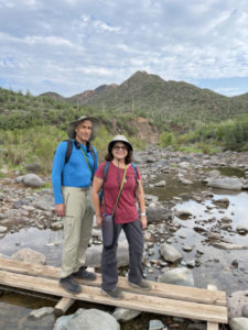 Sandy and Ira Bornsstein Hiking in Arizona, August 2021