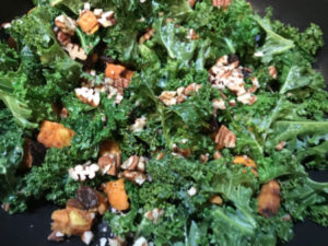 Kale with Sweet Potatoes and Pecans