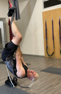 Ira Participating in an Aerial Yoga Class at Civana Wellness Resort & Spa, August 2021