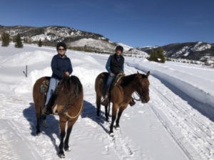 Sandy and Ira Horseback Riding at Vista Verde Guest Ranch February 2021