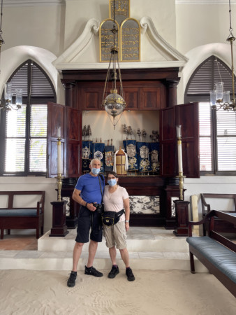 Sandy and Ira Inside the Hebrew Congregation of St. Thomas