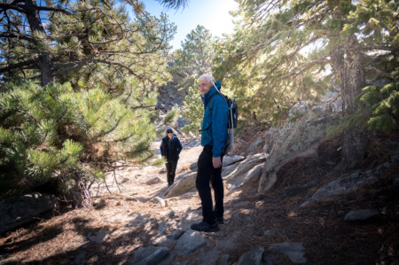 Sandy and Ira hiking near Walker Ranch outside Boulder during photoshoot with Peter Doyle Reproduced with permission from Novocure GmbH © 2021 Novocure GmbH - All rights reserved. Permission for global image use was obtained from the patient.