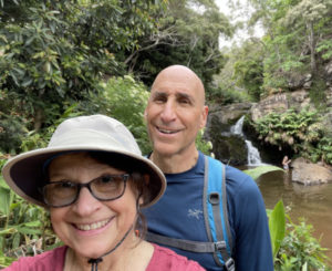 Sandy and Ira trekking in Kauai's Waimea Canyon