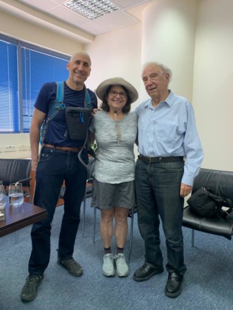 Sandy and Ira Bornstein with Professor Palti in Novocure's Haifa Office